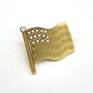 10k gold platted brass American flag pin from the Danbury Mint